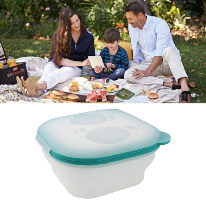 Opvouwbare Voedselbewaardoos 800ML Magnetische Sluiting Zelfsluitend Silicone Luchtdichte Opslag L(for 6.5-9kg) white