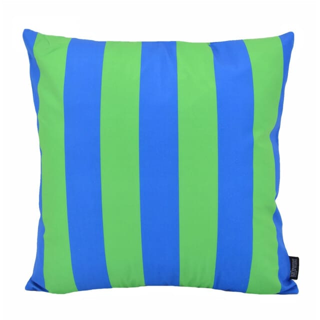 Gek op kussens! Sierkussen streep blauw/groen | 45 x 45 cm | katoen/polyester