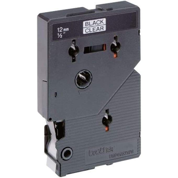 Brother TC-101 Labeltape Kunststof Tapekleur: Transparant Tekstkleur: Zwart 12 mm 7.7 m