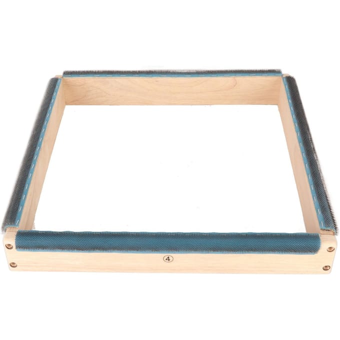 Cadre à Broderie 4 Côtés 15,7 pouces de Large Stable Robuste Assemblage Facile Cadre pour Crochetage de Tapis avec Vis Clé pour Tuftage beige