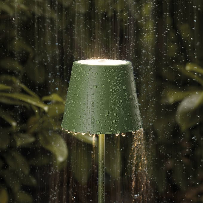 Sigor Nuindie LED oplaadbare tafellamp, USB-C, spar groen, IP54, dimbaar