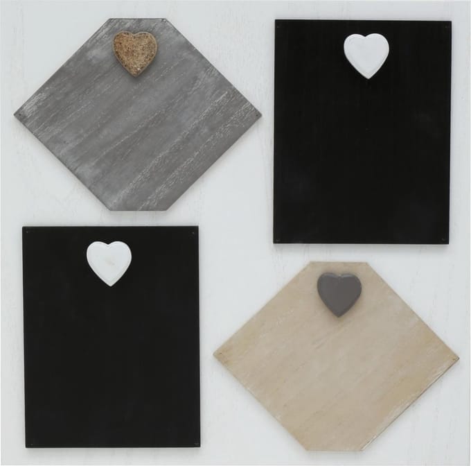 Deknudt Frames memobord S67TT3 E4 - grijs -magnetisch - voor 4 foto's