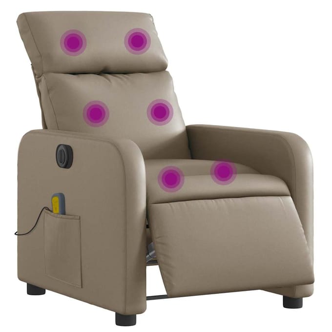 vidaXL - Massagestoel - verstelbaar - elektrisch - kunstleer - cappuccinokleurig