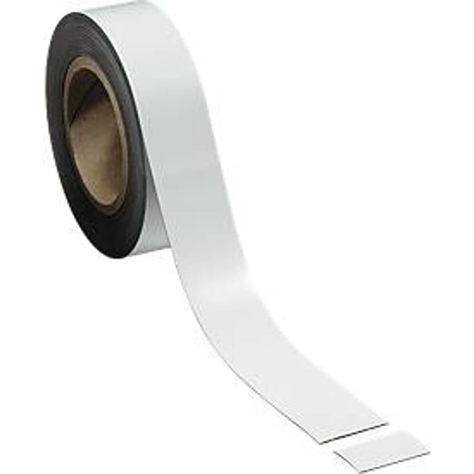 Magneetband, wit, 40 x 10.000 mm