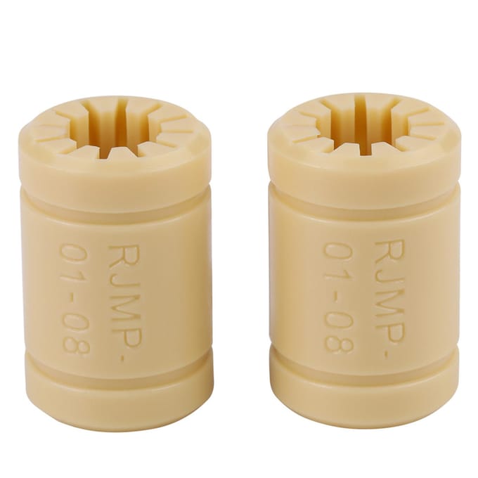 Ensemble de 8 pièces Roulement LM8UU en polymère solide pour imprimante 3D Axe de 8 mm beige