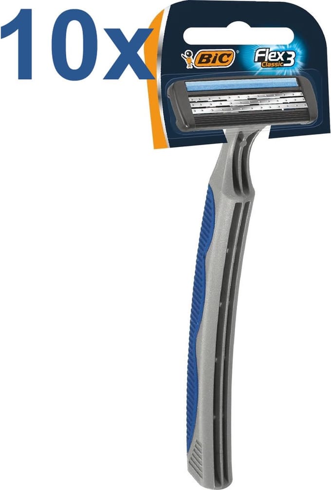 BIC - Flex 3 - Wegwerpscheermesjes - 10 Stuks - Voordeelverpakking