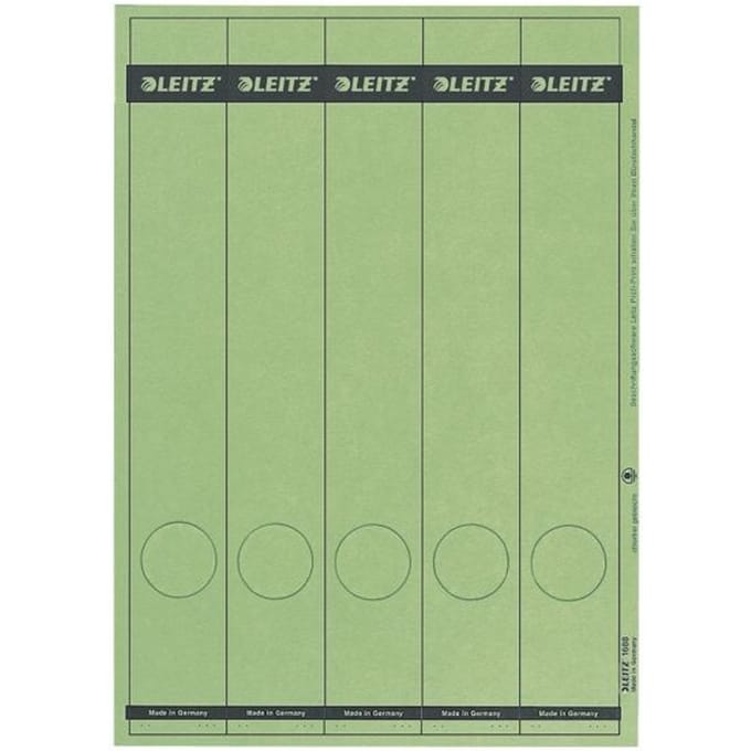 LEITZ® rugetiketten lang, via pc beletterbaar, rugbreedte 50 mm, zelfklevend 125 st., groen