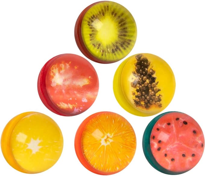 Boland - Set 6 stuiterballen Fruit - Pinata vulling - Uitdeelcadeautjes - Verjaardag