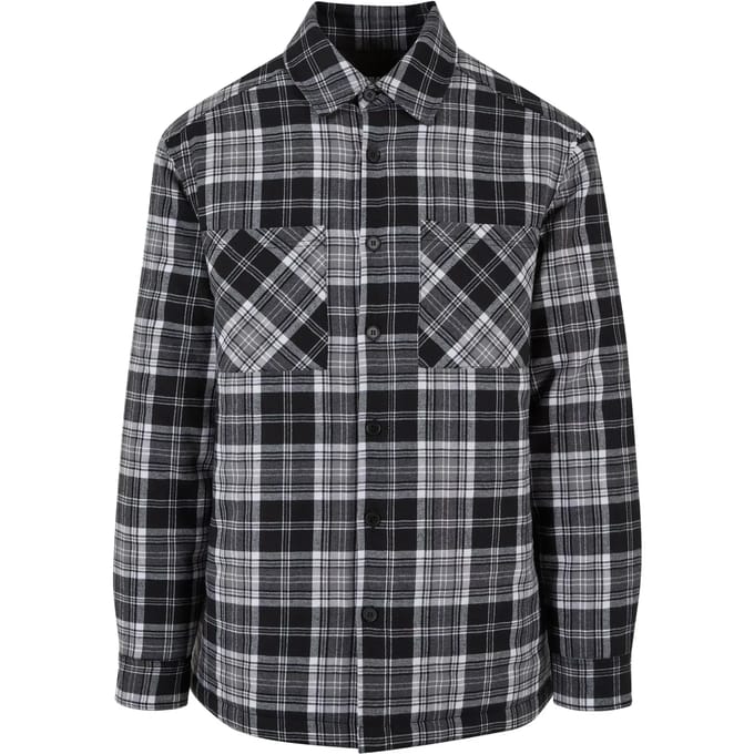 Urban Classics - Padded Checked Shirt Jacket Overhemd - L - Zwart/Wit
