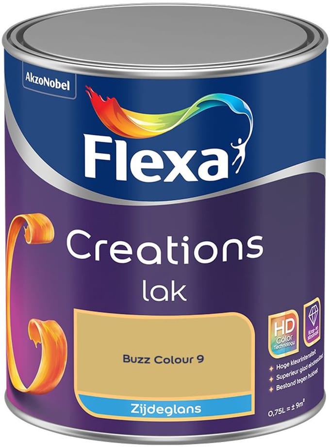 Flexa - Creations Lak Zijdeglans - Buzz Colour 9 - Mengverf - 750 Ml