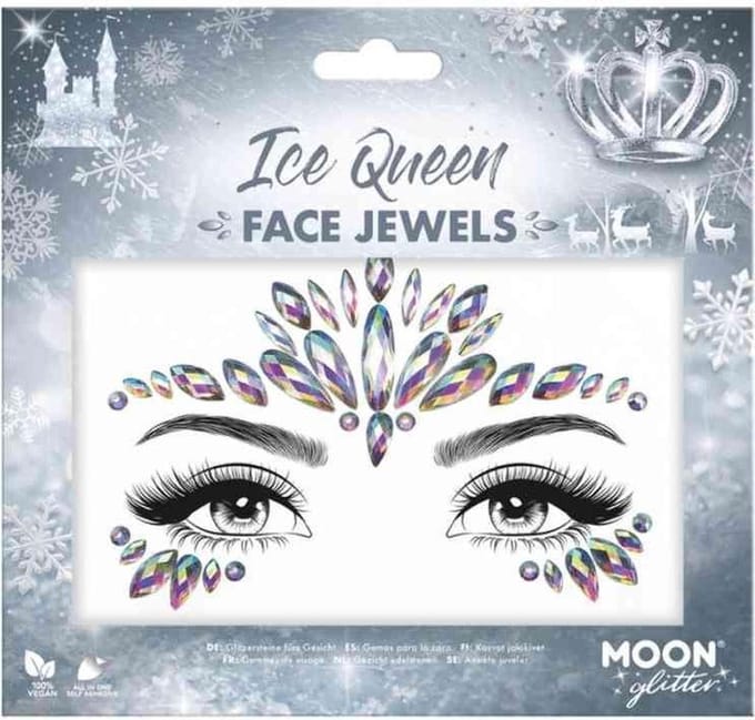 Moon Creations - Moon Glitter - Ice Queen Gezicht Diamanten Sticker - Multicolours