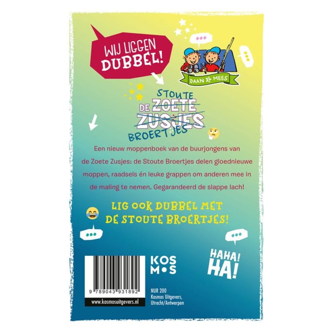 De Stoute Broertjes Moppenboek - De Zoete Zusjes - Hanneke de Zoete