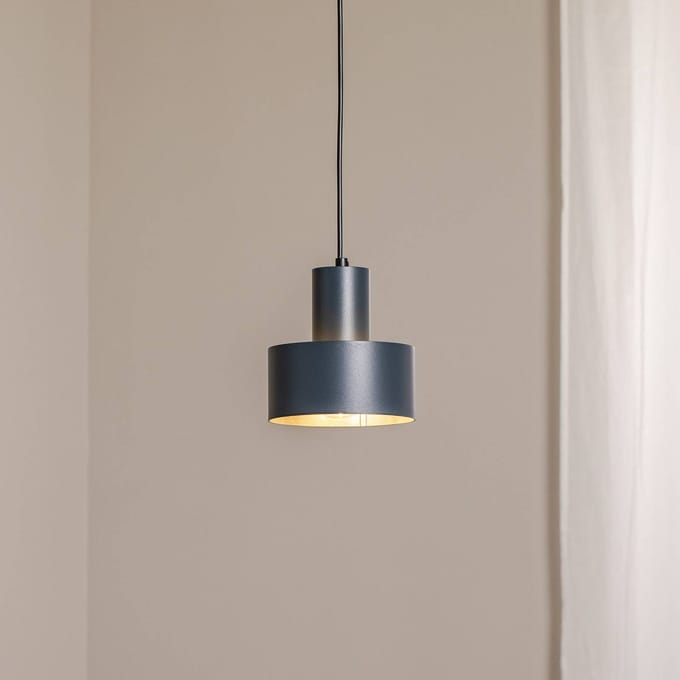 SIGMA Hanglamp Rif S, antraciet, 1-lamp, Ø 15 cm, staal