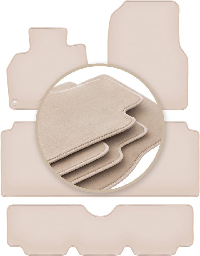 PREMIUM beige matten voor: Renault Espace IV 7 zitplaatsen 2002-2012