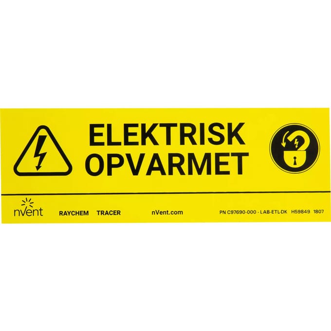 Elektrische Oppervlakte Verwarming Waarschuwingslabel - 938947-000 [5 Stuks]
