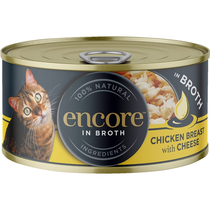 16x 70g Encore Blik kip en kaas Kattenvoer Nat