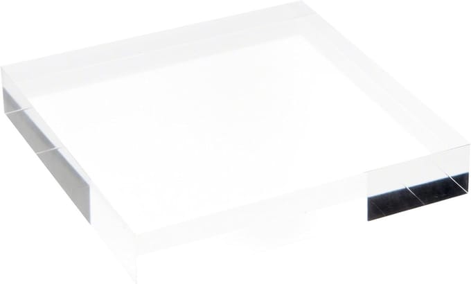 Acryl Vierkant Blok - Display Standaard - Objecten Tonen - Gepolijste Afwerking - 15x15x2.5 cm - Transparant