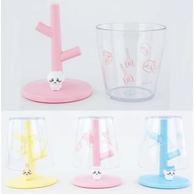 Bandai - Chiikawa Mini Toothbrush Cup with Stand Hachiware (Blue) (60×77mm)