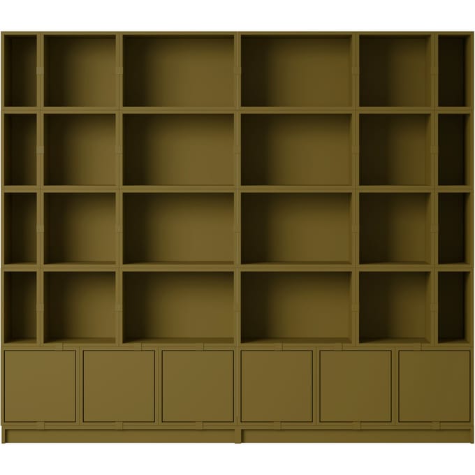 Muuto Stacked Storage Bookcase Configuratie 1 - brown green