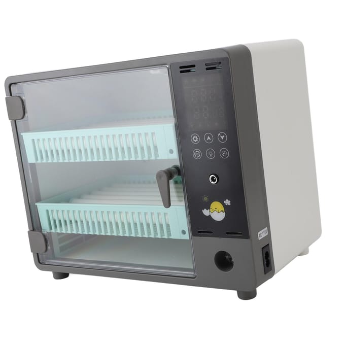 Eierbroedmachine voor 24 eieren uitkomen Automatisch eieren keren Temperatuurregeling Vochtigheidsmonitoring gray