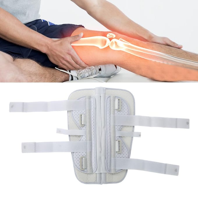 Genouillère articulée réglable Fixation chirurgicale Stabilisation Fracture Support de cheville L L white