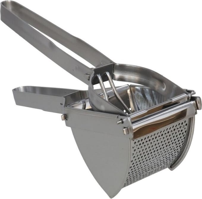 Gerimport Aardappelpers / puree pers - RVS - zilver - 29 cm - fijne structuur - vaatwasser bestendig