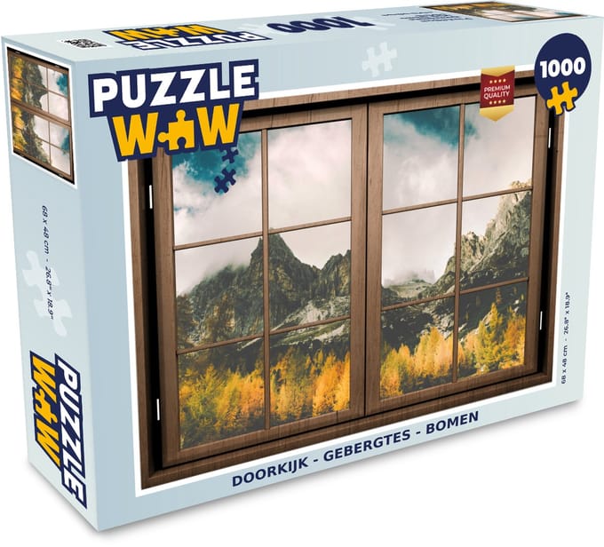 Puzzel Doorkijk - Berg - Boom - Legpuzzel - Puzzel 1000 stukjes volwassenen