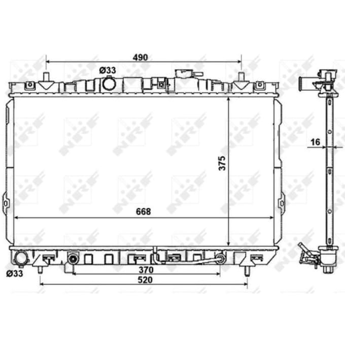 Radiator, motorkoeling NRF 53356