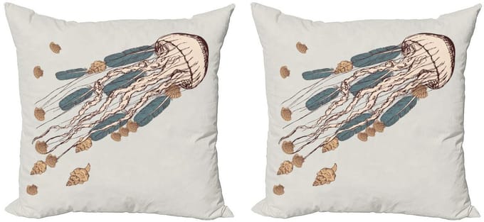ABAKUHAUS Kwal Kussenhoezen Set – 2x50x50 cm – Dubbelzijdig bedrukt – Microvezel