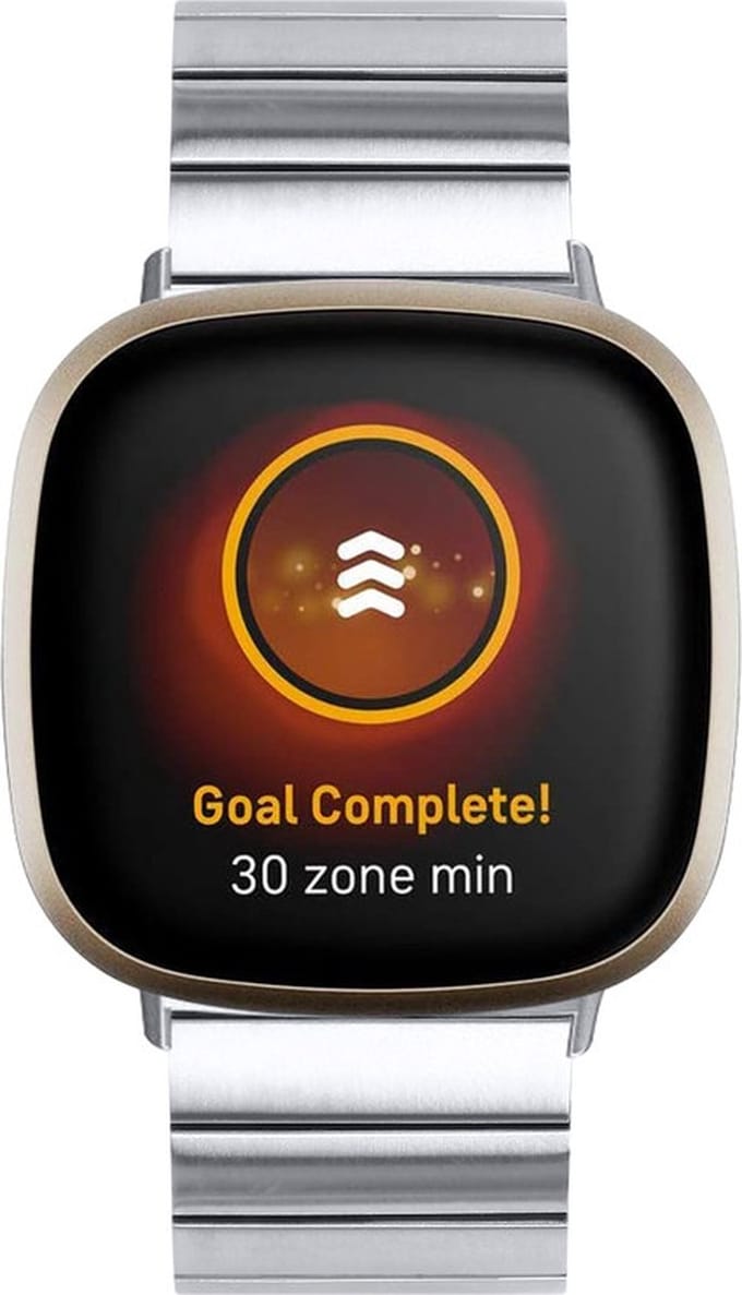 Stalen bandje - RVS - geschikt voor Fitbit Versa 4 / Sense 2 - zilver