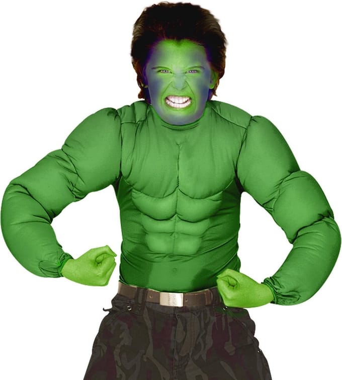 Gespierd shirt groen Hulk spierballen kind