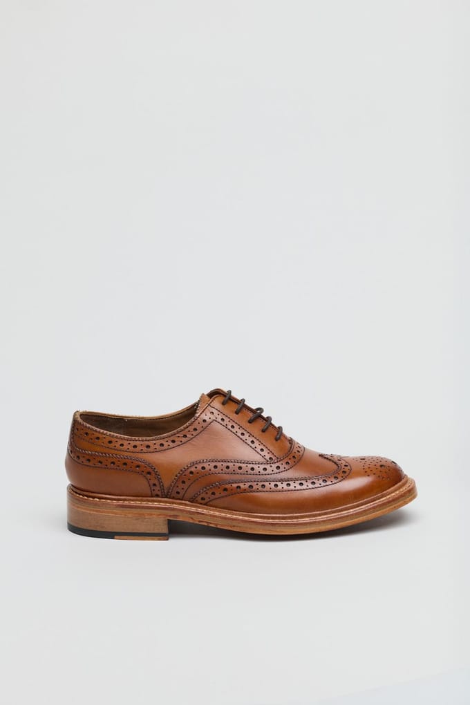 Ben Sherman Sugarman Brogue Leer Heren Tan Veterschoenen
