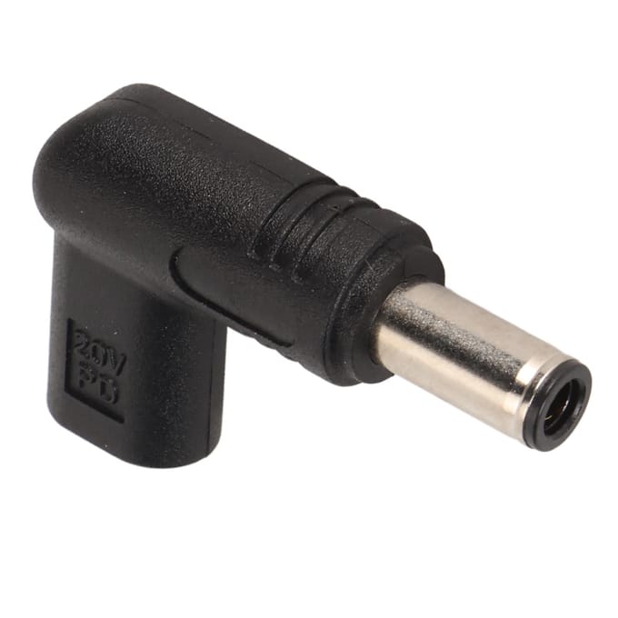 USB Type C Vrouwelijk naar 6.0x3.7mm Adapter 100W PD Snel Laden 90 Graden Hoekige USB C naar DC Adapter black