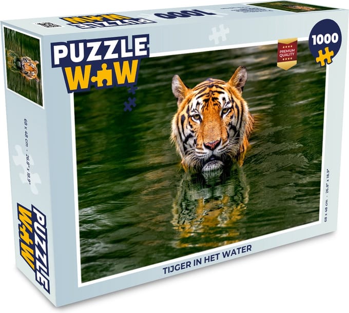 Puzzel Tijger in het water - Legpuzzel - Puzzel 1000 stukjes volwassenen