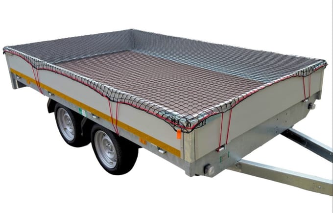 Premium aanhangernet - maasnet - 370x250 cm - inclusief elastiek rondom - UV bestendig