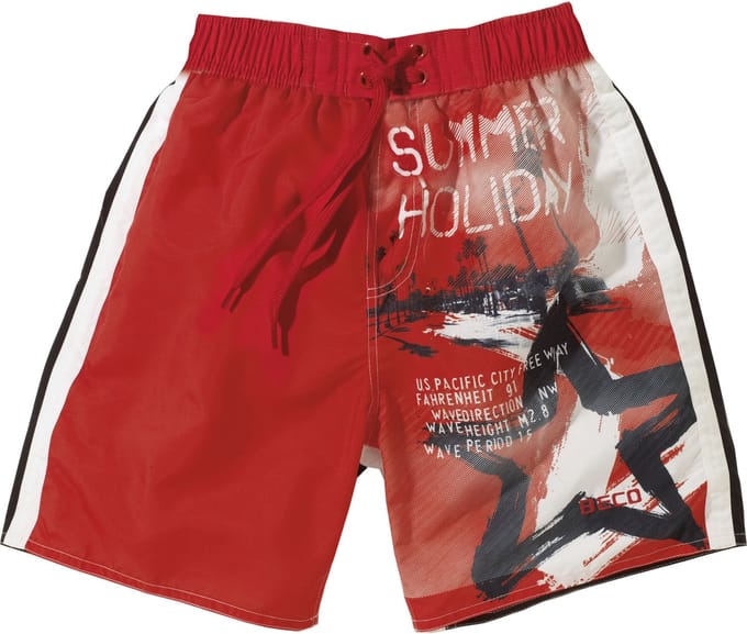 BECO shorts, binnenbroekje, elastische band, rood, maat 140