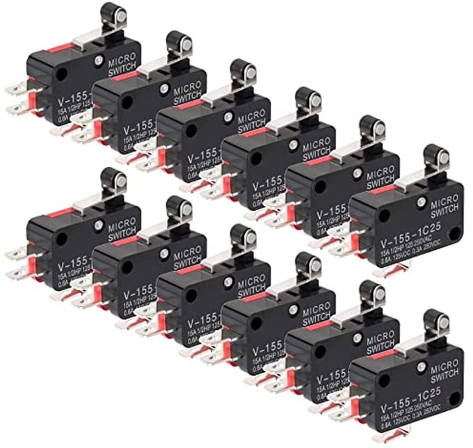 12 Stuks Micro Eindschakelaar SPDT Korte Scharnier Roller Hendel Arm voor Arduino