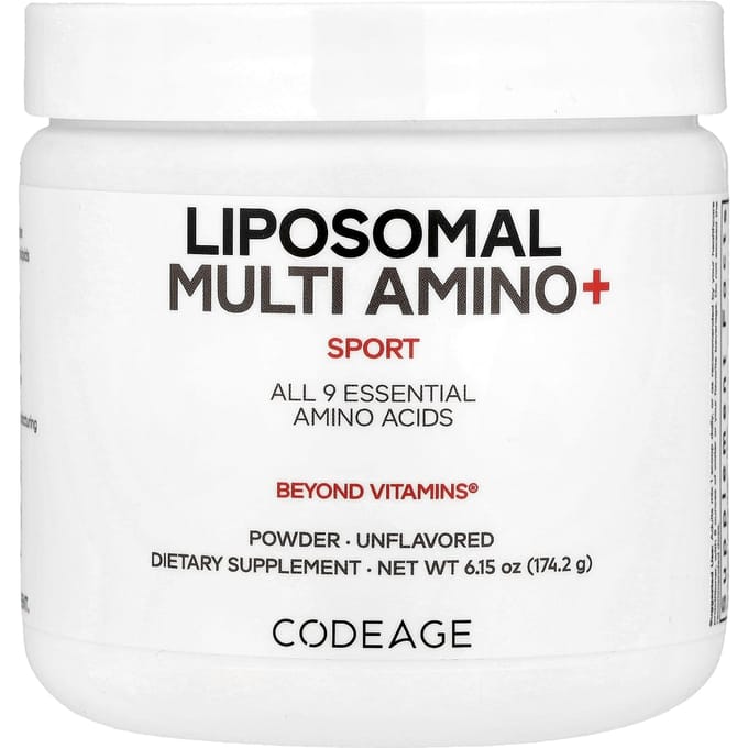 Codeage, Liposomale Multi Amino+ Poeder, Sport, Zonder smaak, 6.15 oz (174.2 g)