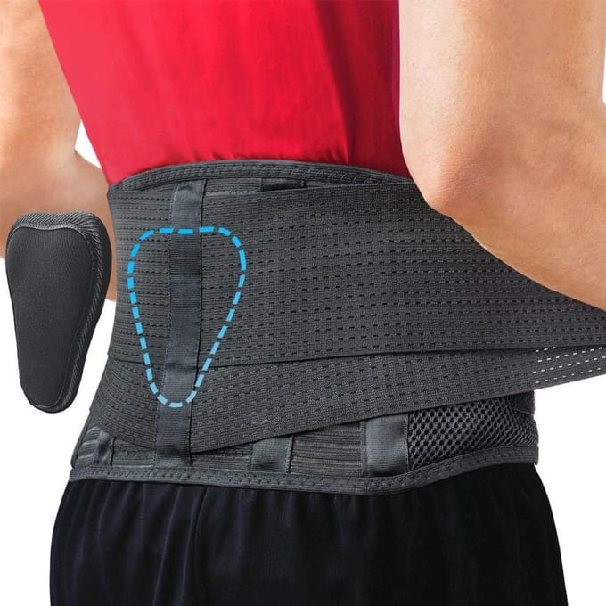 Rugsteunband met lendenkussen Hernia Lage rugbrace Hef tijdens het werken S red
