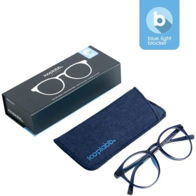 Looplabb blue light blocker sterkte +1,00 model papillon blue marine