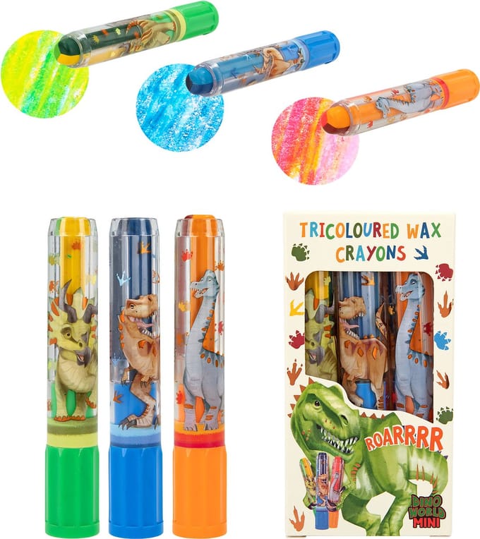Depesche - Dino World mini dino tricolor waskrijt