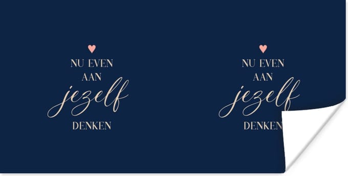 Poster Beterschap - Spreuken - Hartje - Denken - 40x20 cm