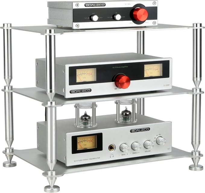 Hifi Rack voor Audio Componenten - Stevig Aluminium Frame en Zuilen