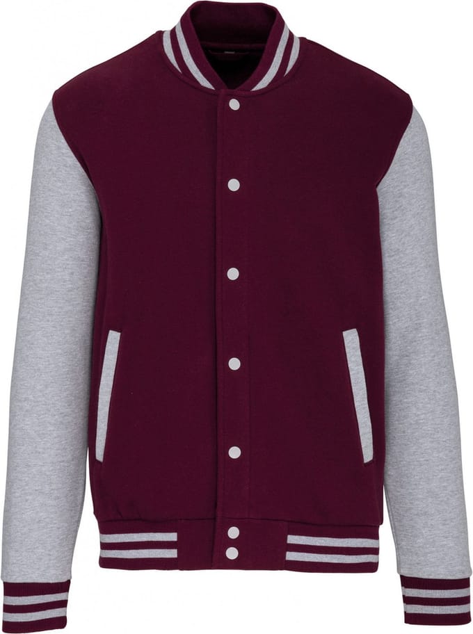 Kariban College jacket unisex K497 - Wine / Oxford Grey - S