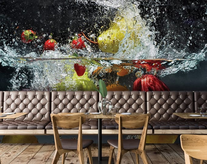 Fotobehang - Fruit - Water - Vliesbehang - (368 x 254 cm)
