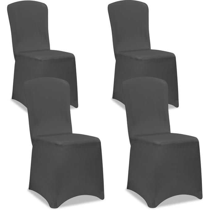 Stoelhoes Set van 4 - Stretch Kreukvrij - Antraciet