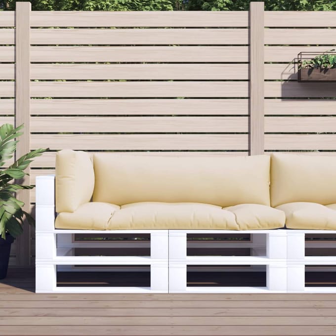 vidaXL - Palletkussens - 3 - st - stof - beige