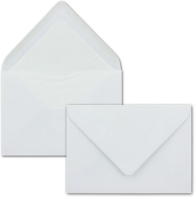 150 Witte Enveloppen DIN B6 Met Zijdevoering - 12,5 x 17,6 cm - Ideaal Voor Uitnodigingen
