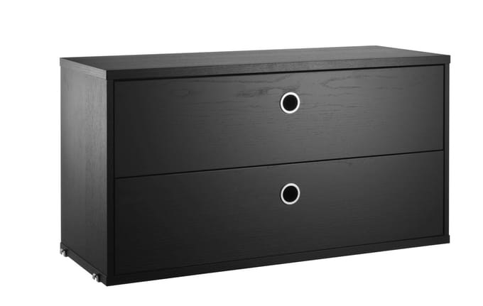 String Furniture - Ladeblok - Essen zwart gebeitst - 78 x 42 x 30 cm