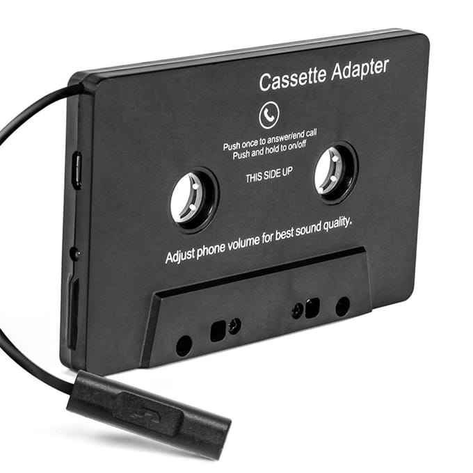 BT-cassetteadapter voor auto met stereo-audio Draadloze cassetteband naar Aux-adapter Smartphone zwart